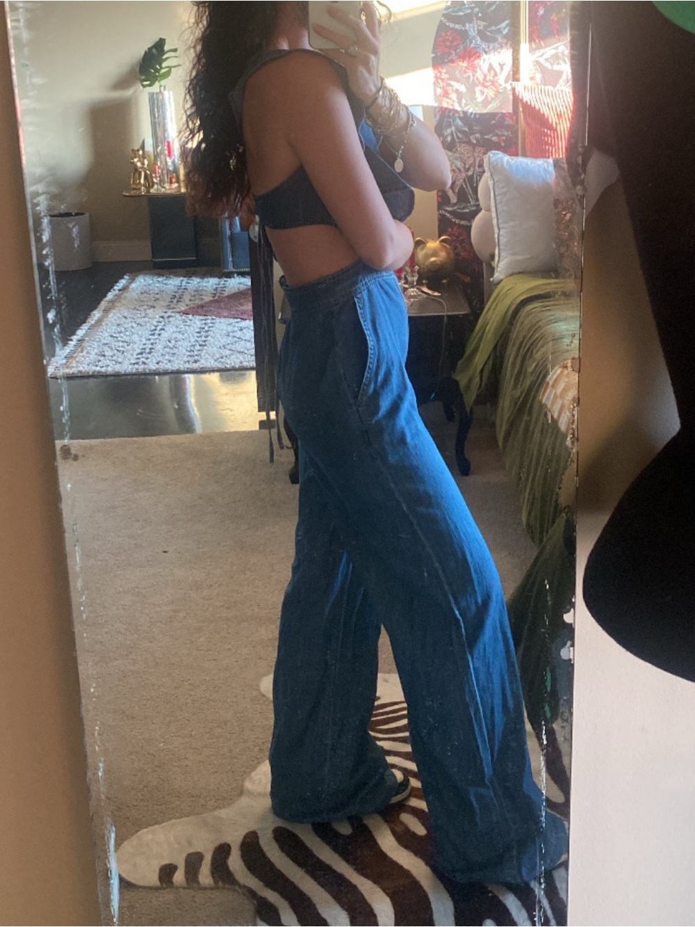 DO+BE Ruffled Blue Denim Overalls - Picture 6 of 6